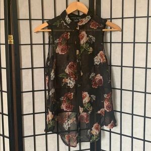 Floral sheer blouse